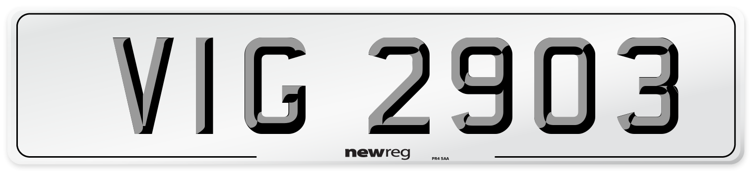 VIG 2903 Front Number Plate