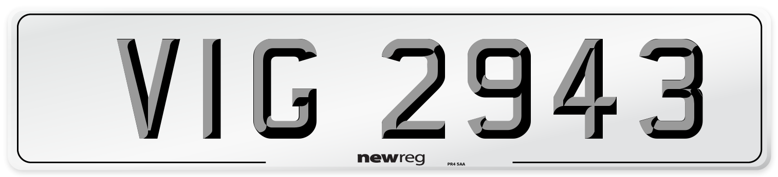 VIG 2943 Front Number Plate