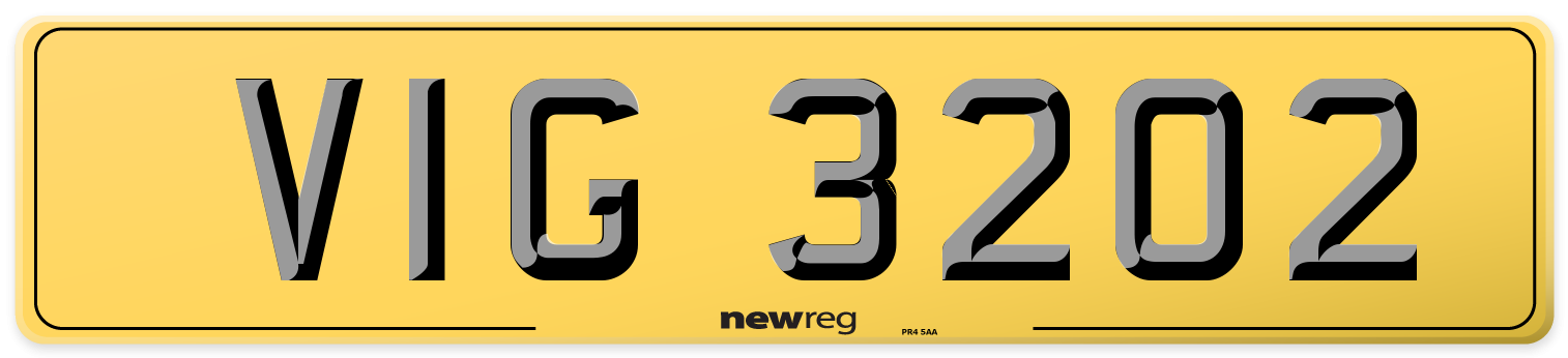 VIG 3202 Rear Number Plate