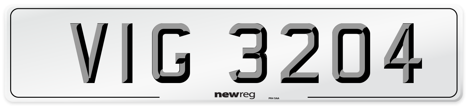 VIG 3204 Front Number Plate