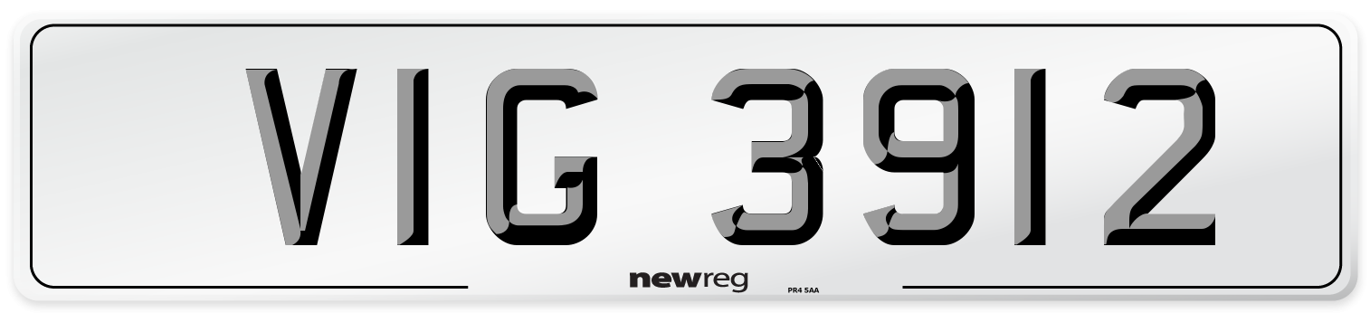 VIG 3912 Front Number Plate