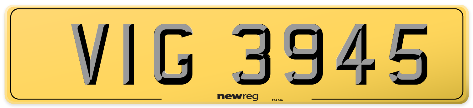VIG 3945 Rear Number Plate