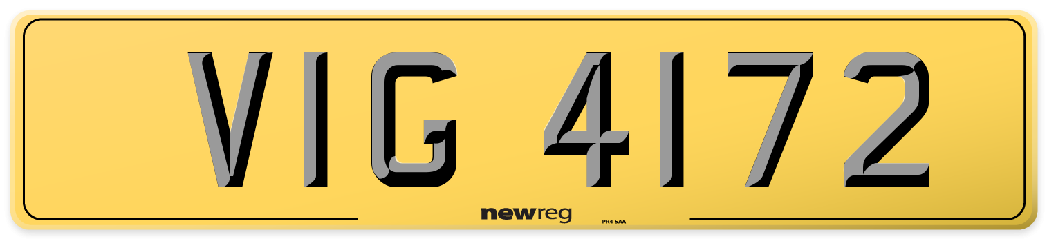 VIG 4172 Rear Number Plate