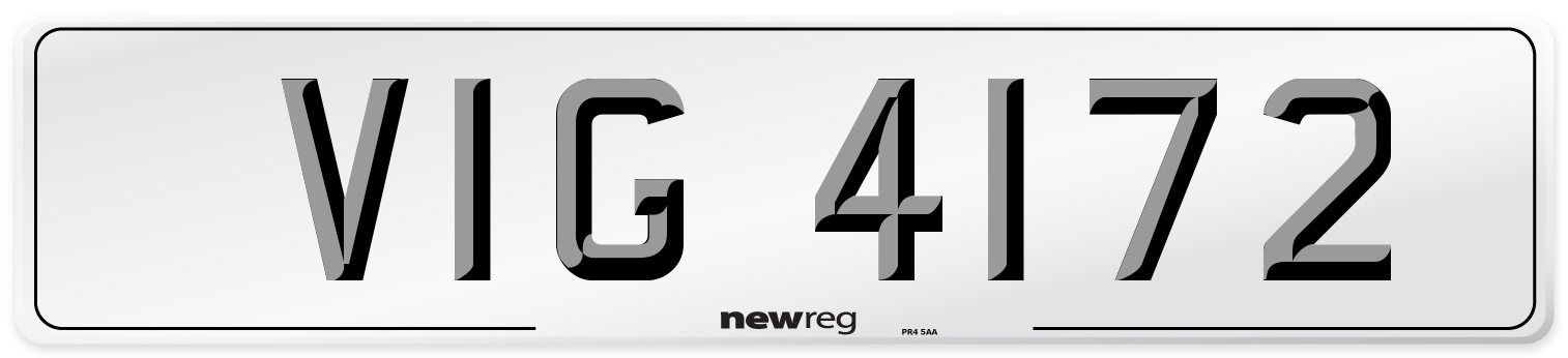 VIG 4172 Front Number Plate