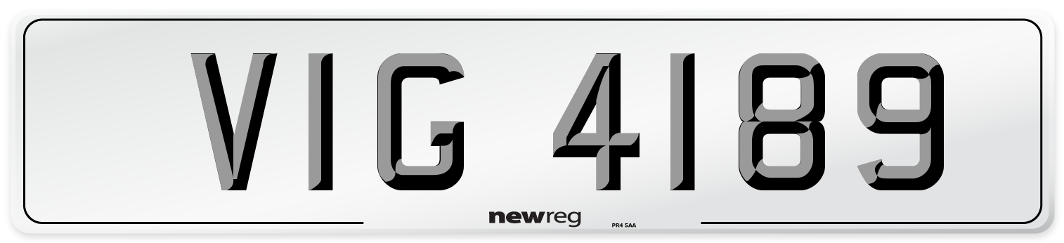 VIG 4189 Front Number Plate