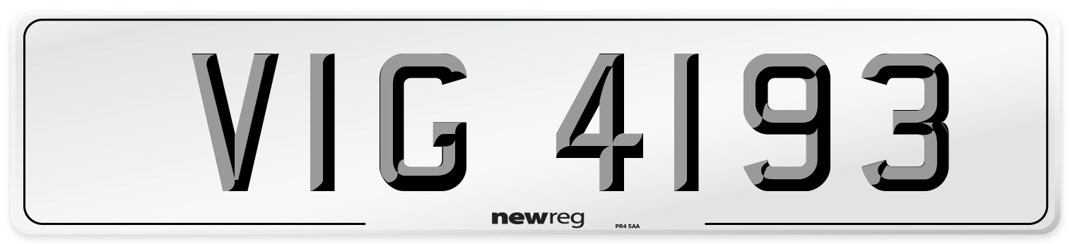 VIG 4193 Front Number Plate