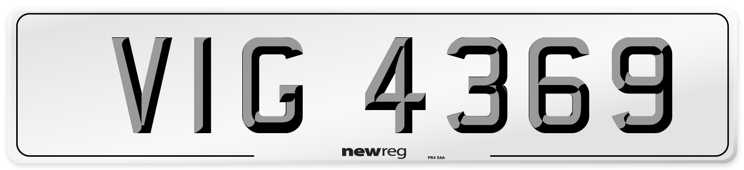 VIG 4369 Front Number Plate