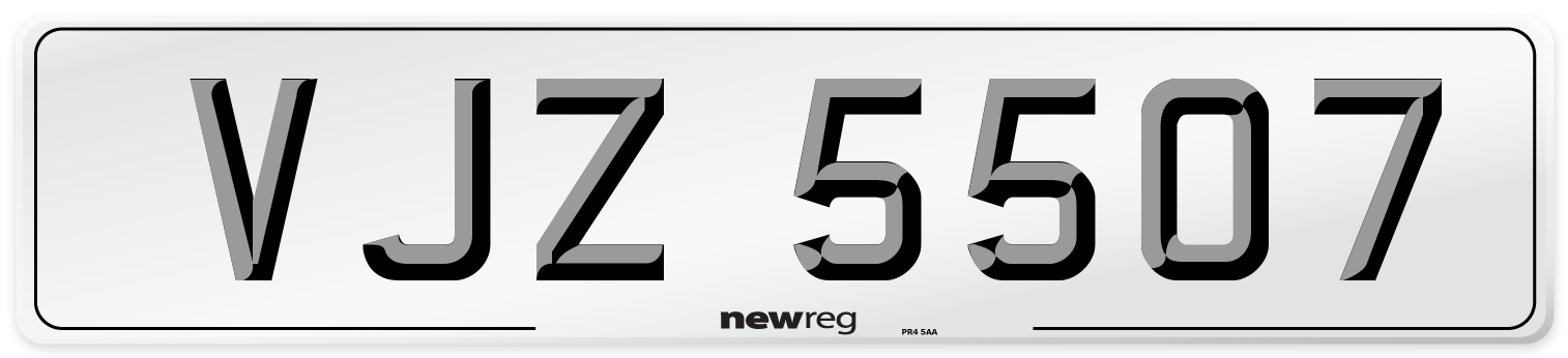 VJZ 5507 Front Number Plate