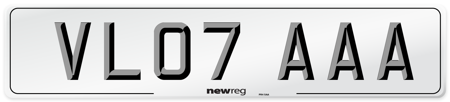VL07 AAA Front Number Plate