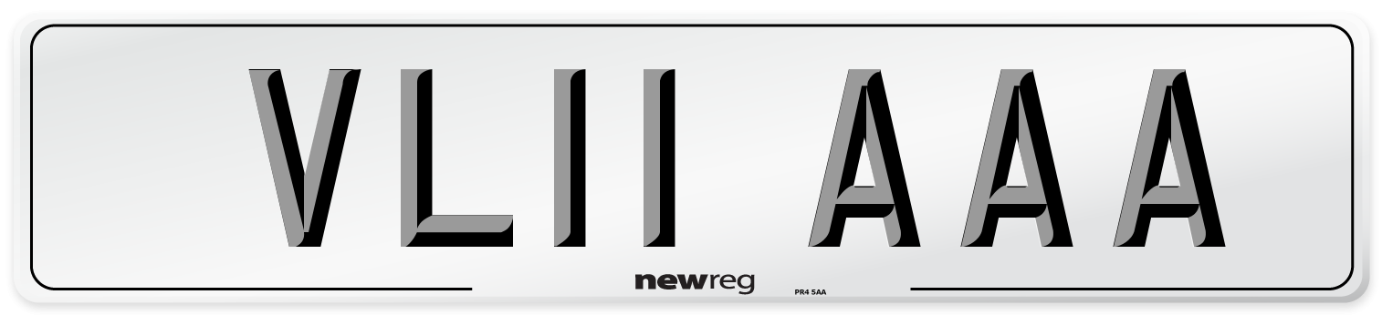 VL11 AAA Front Number Plate