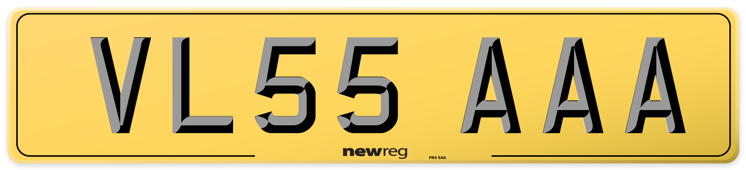 VL55 AAA Rear Number Plate
