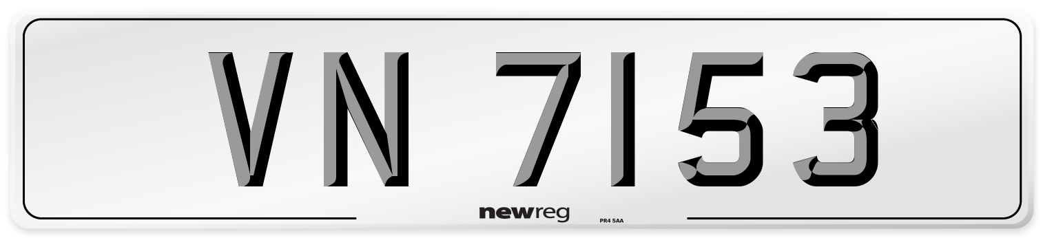 VN 7153 Front Number Plate