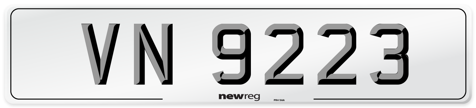 VN 9223 Front Number Plate