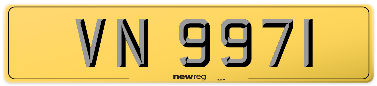 VN 9971 Rear Number Plate