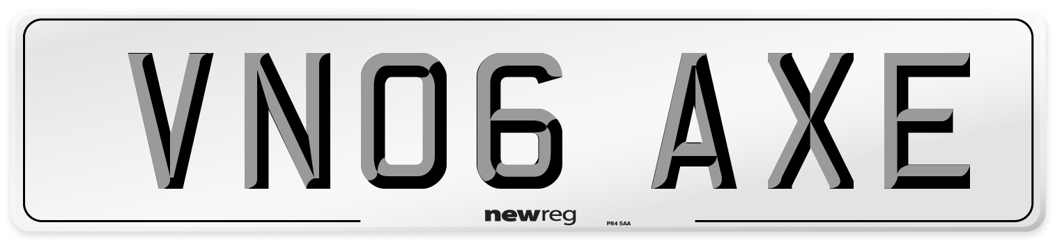 VN06 AXE Front Number Plate