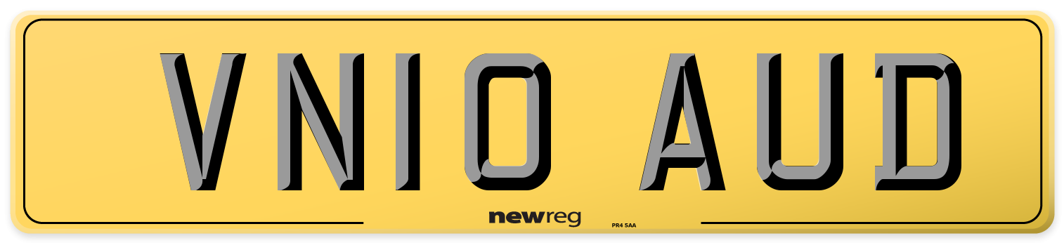 VN10 AUD Rear Number Plate