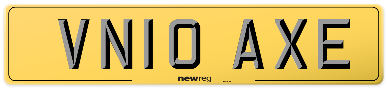VN10 AXE Rear Number Plate