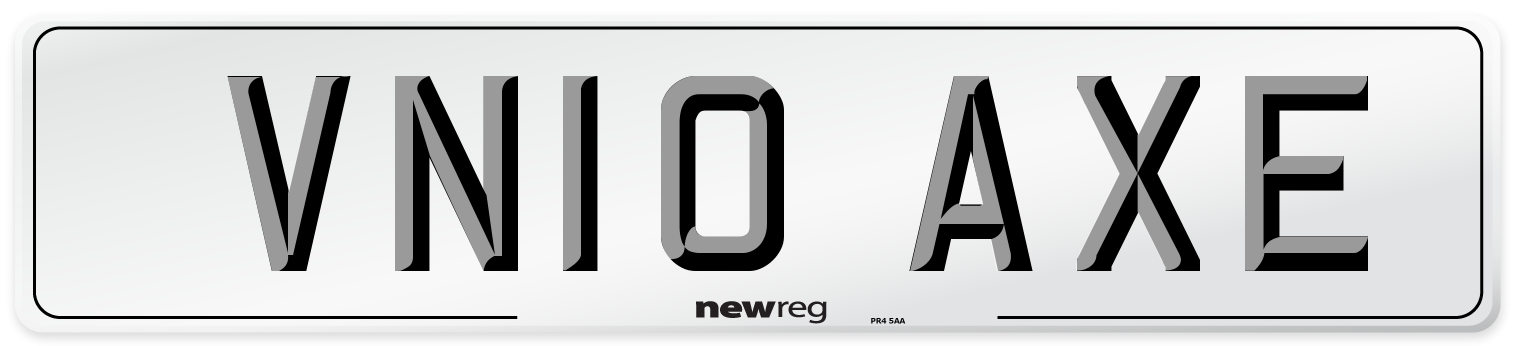 VN10 AXE Front Number Plate