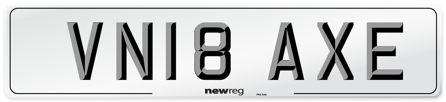 VN18 AXE Front Number Plate