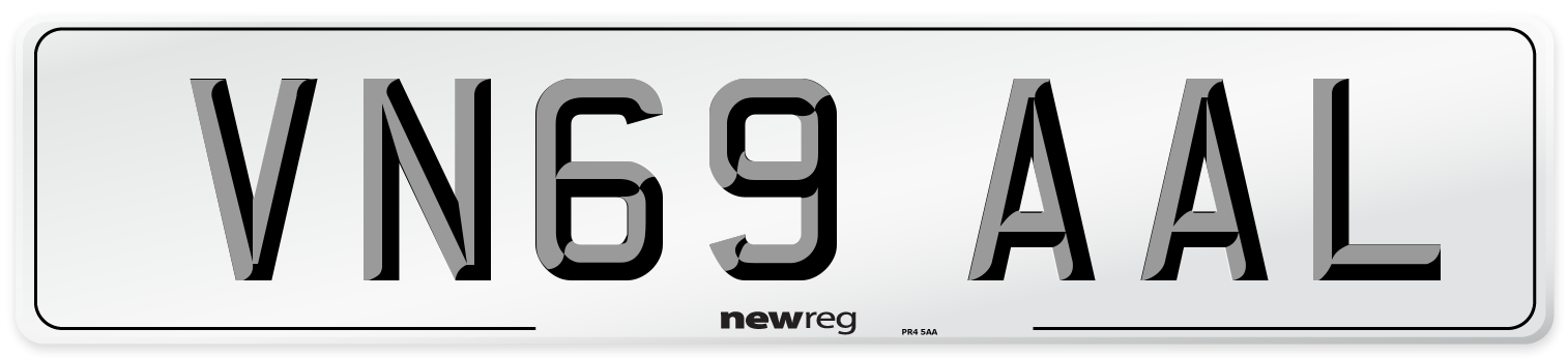VN69 AAL Front Number Plate