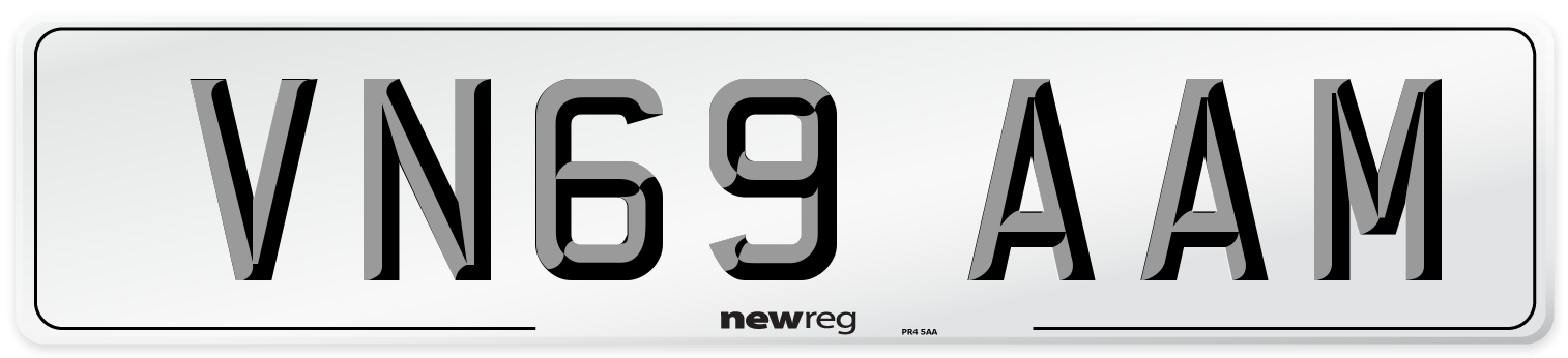 VN69 AAM Front Number Plate