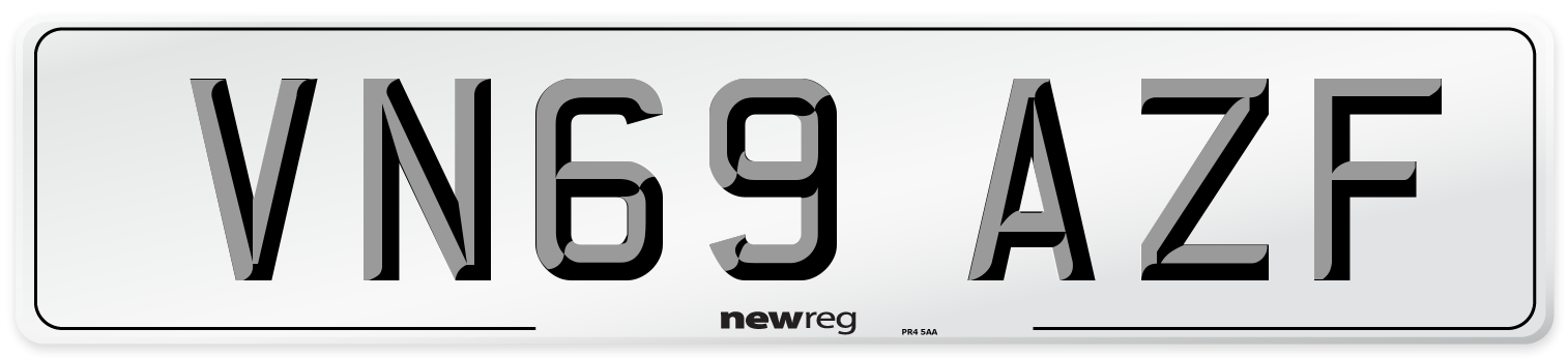VN69 AZF Front Number Plate