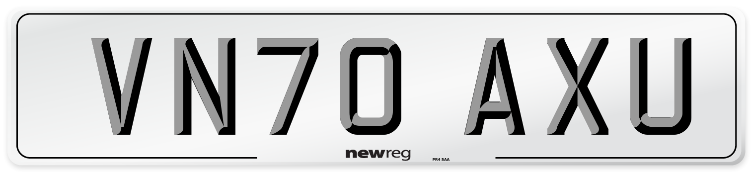 VN70 AXU Front Number Plate