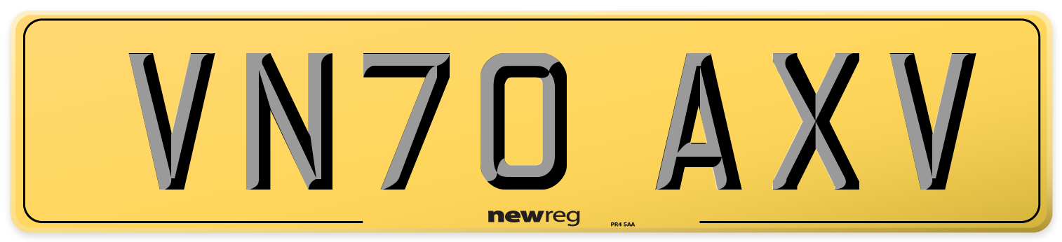 VN70 AXV Rear Number Plate