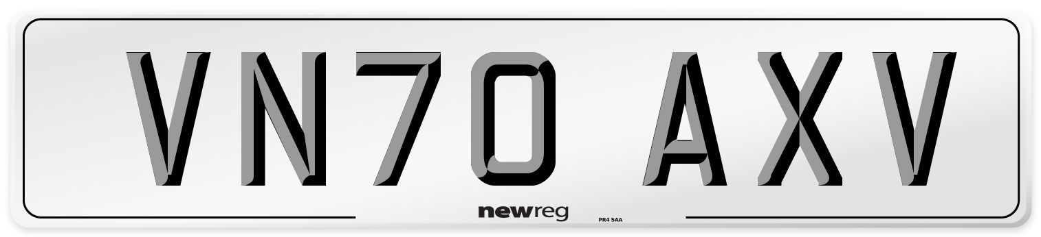 VN70 AXV Front Number Plate
