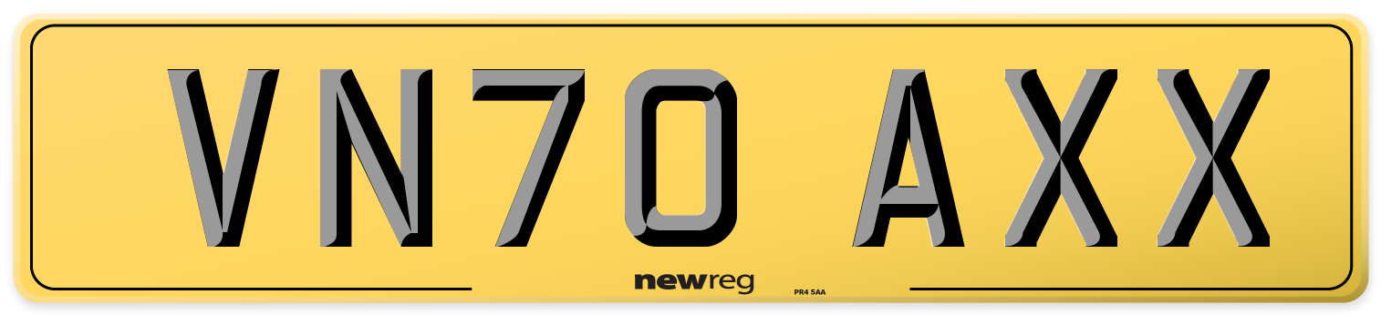 VN70 AXX Rear Number Plate