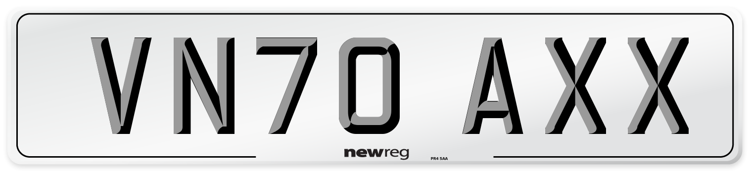 VN70 AXX Front Number Plate