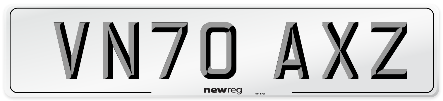 VN70 AXZ Front Number Plate