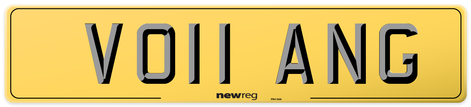 VO11 ANG Rear Number Plate