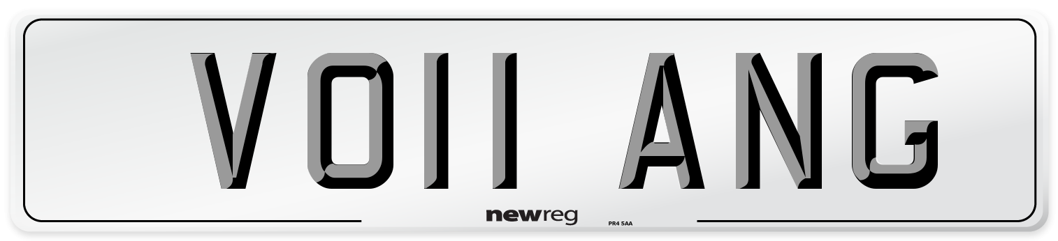 VO11 ANG Front Number Plate