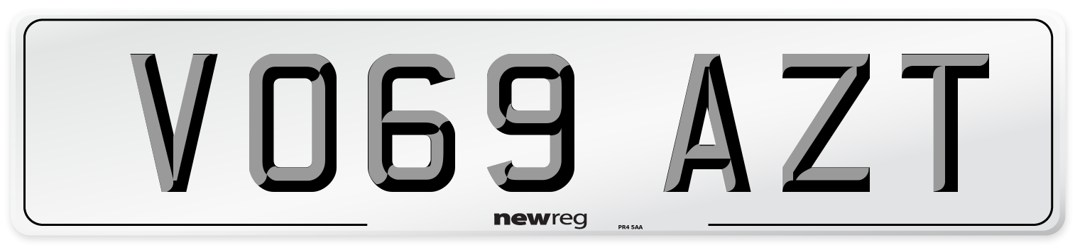 VO69 AZT Front Number Plate