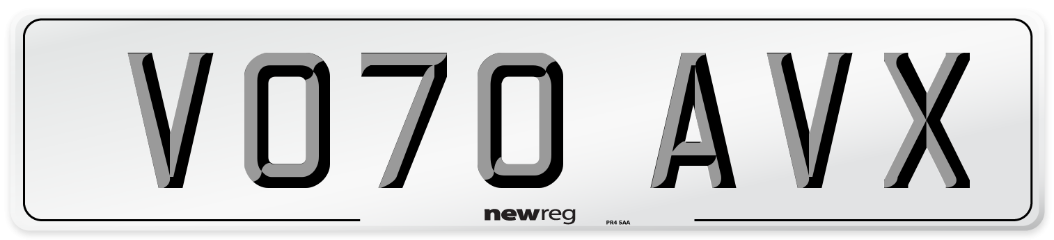 VO70 AVX Front Number Plate