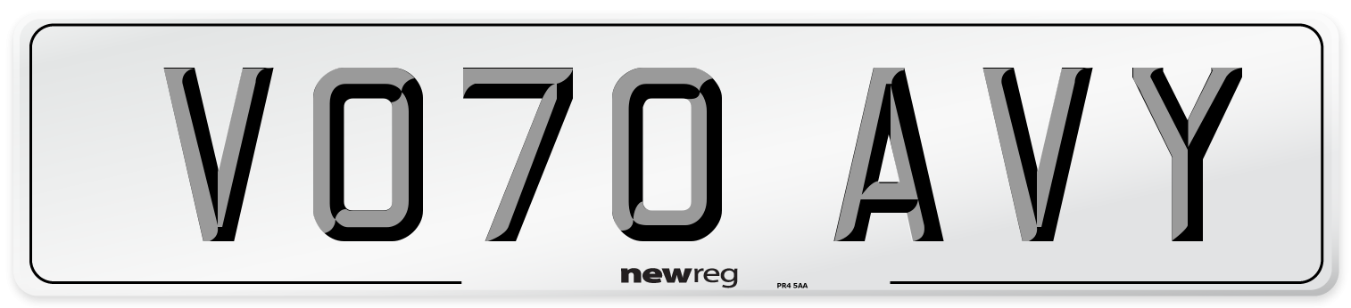 VO70 AVY Front Number Plate