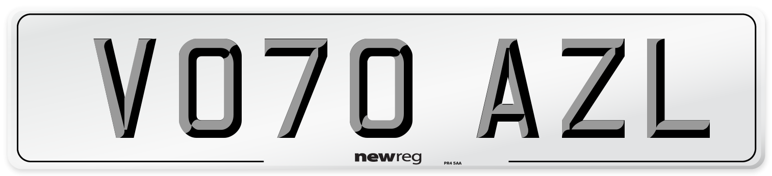 VO70 AZL Front Number Plate