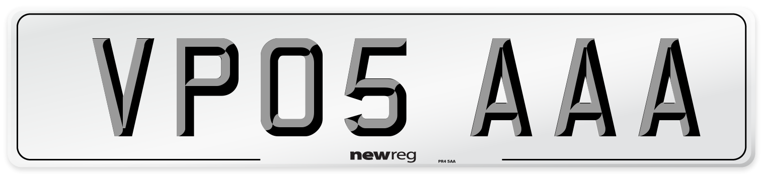 VP05 AAA Front Number Plate