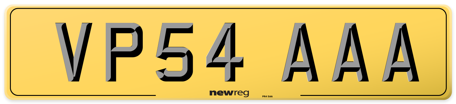 VP54 AAA Rear Number Plate