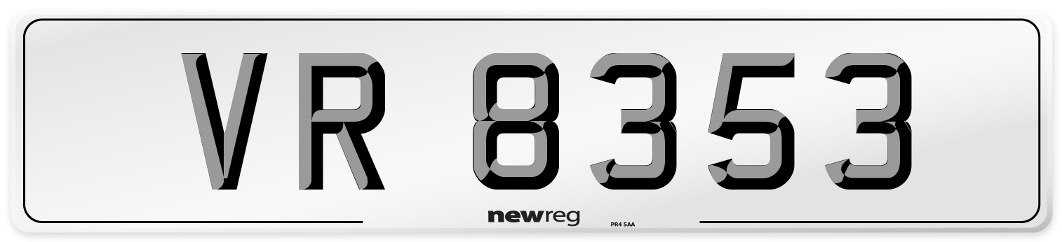 VR 8353 Front Number Plate