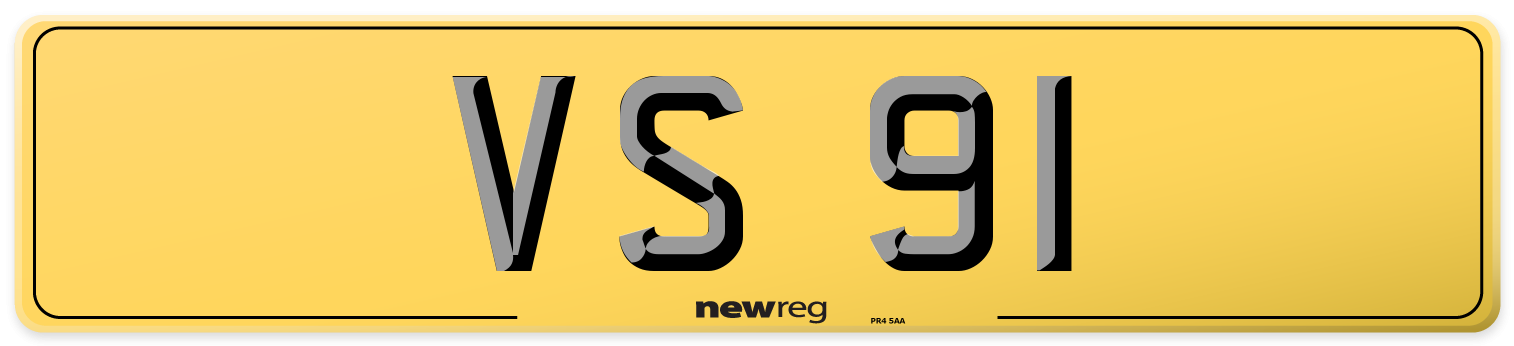VS 91 Rear Number Plate
