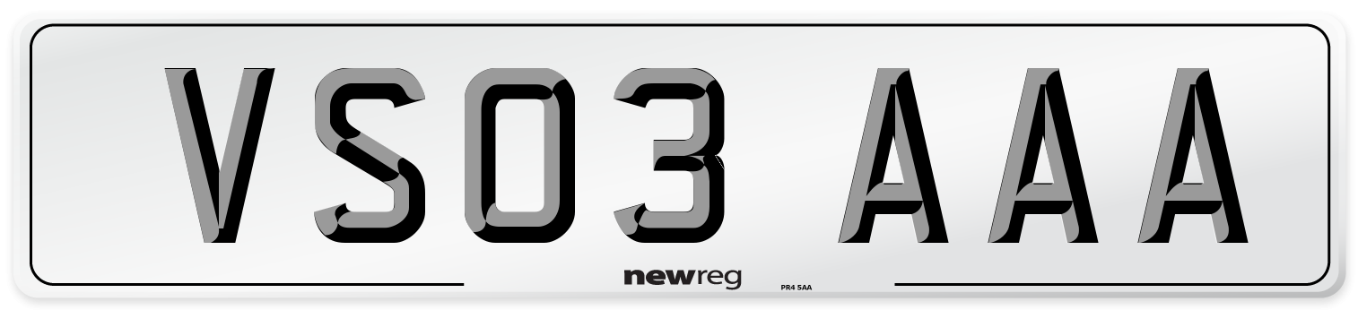 VS03 AAA Front Number Plate