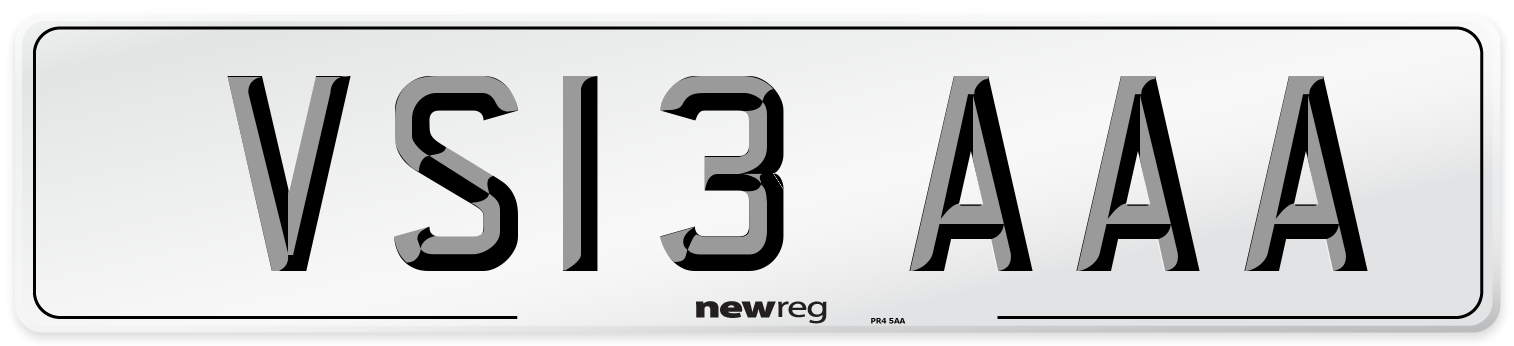 VS13 AAA Front Number Plate