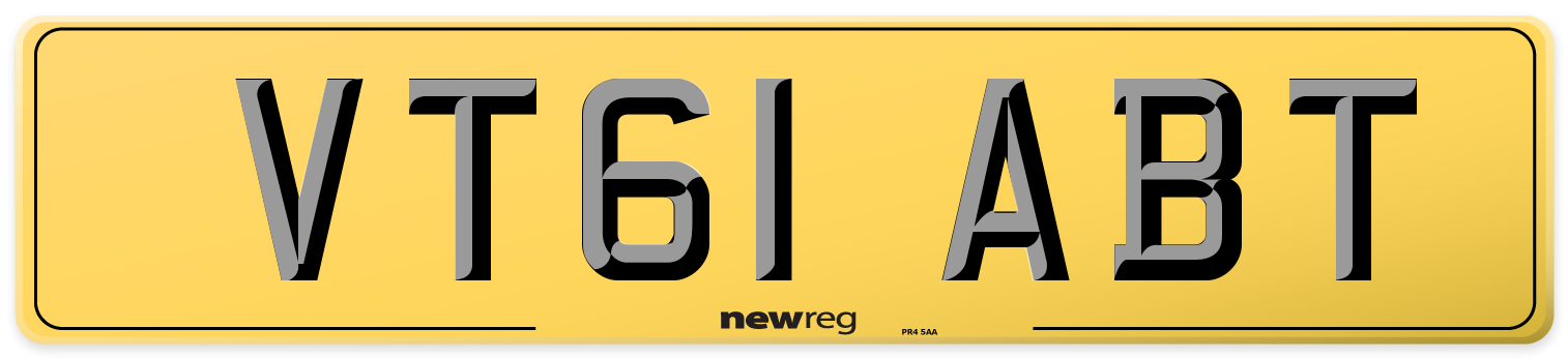 VT61 ABT Rear Number Plate