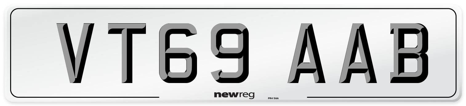 VT69 AAB Front Number Plate