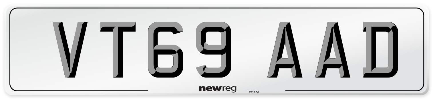 VT69 AAD Front Number Plate