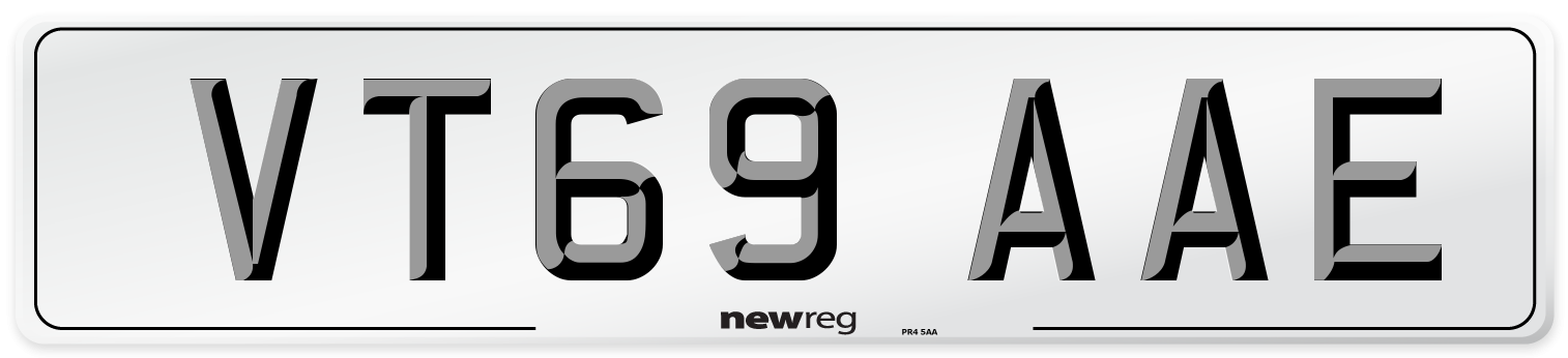 VT69 AAE Front Number Plate