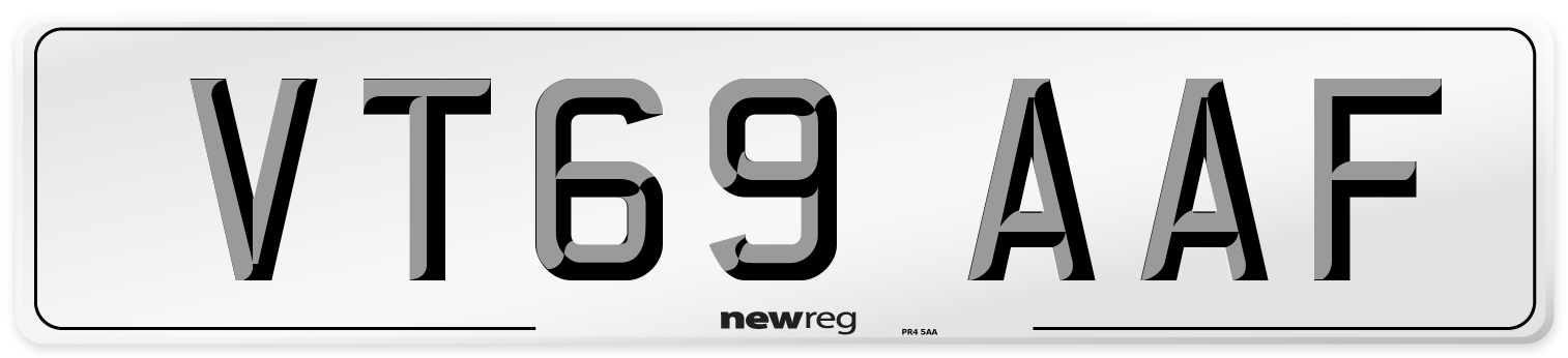 VT69 AAF Front Number Plate