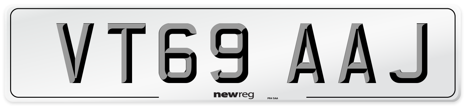 VT69 AAJ Front Number Plate